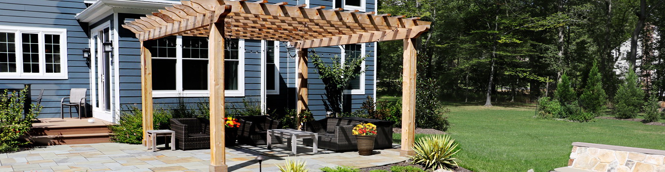 Natural Pergola over Back Patio | Benefits of Adding a a Shade Structure | Burkholder Landscape