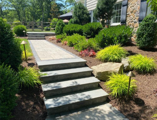 West Mountain Natural Stone Steps - Pool and Patio Retreat - New Projects by Burkholder Landscape