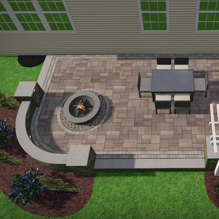 Walkway patio of Champlain Gray Techo-Bloc Blu 60 pavers - Pool and Patio Retreat - New Projects by Burkholder Landscape