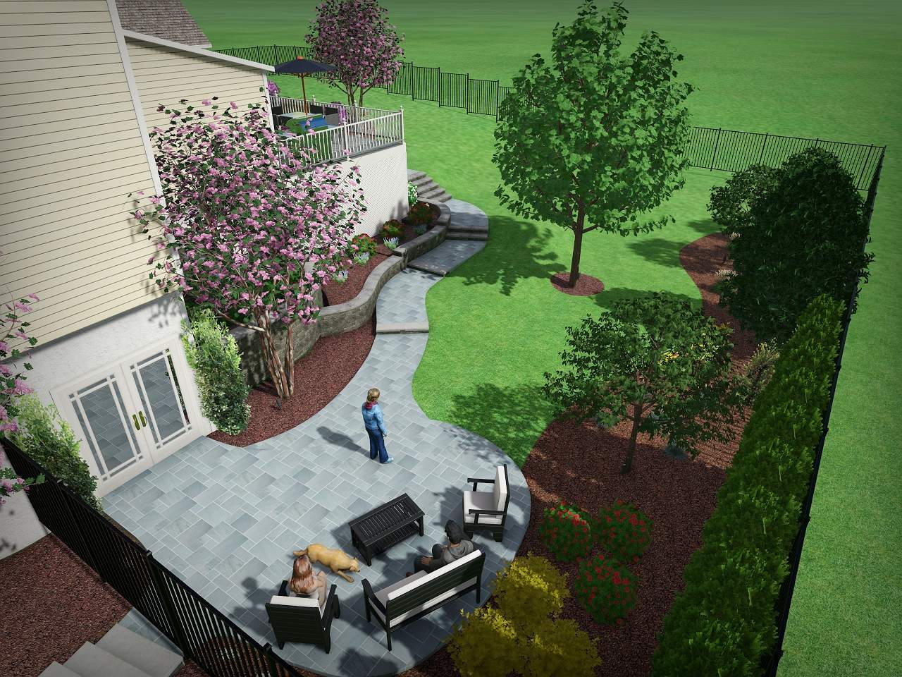 Landscape design project 3D rendering - investing in landscape design - Burkholder Landscape