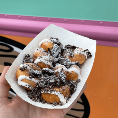 Donuts with cookie from Doris's Donuts - See them at the Burkholder Holiday Market