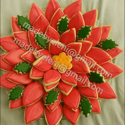 Poinsettia cookie from Elenis Little Shop - See them at the Burkholder Holiday Market